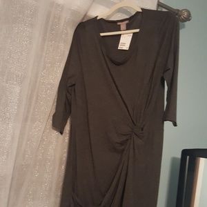 Dark gray "wrap" dress